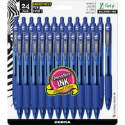 Zebra Pen Corporation Zebra Z-Grip Retractable Ballpoint Pens - Medium Pen Point - 1 mm Pen Point Size - Retractable - Blue - Clear Barrel - 24 / Pack