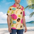 thumbnail image 3 of Fuzoiu Donuts Print Hawaiian Shirt for Men, Summer Beach Casual Short Sleeve Button Down Shirts, Men’s Beach Summer Shirts with Pocket,Large, 3 of 7