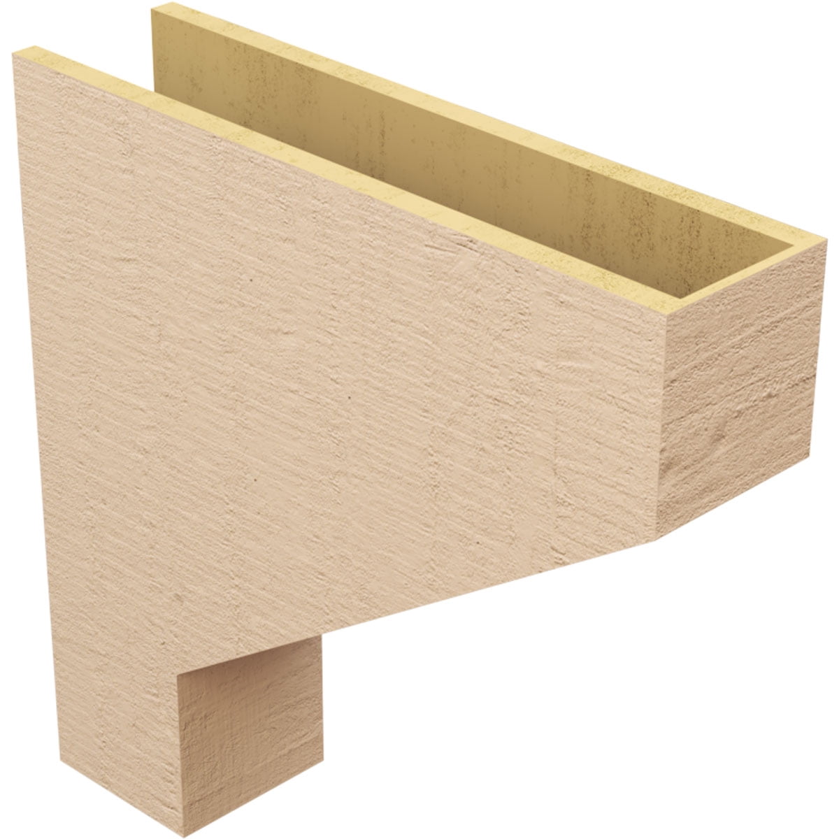 7"W x 28"D x 28"H Thin Clemmons Rough Cedar Woodgrain TimberThane Corbel, Primed Tan