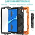 thumbnail image 7 of Allytech Lenovo Tab M8 3rd Gen Case 2022 (TB-8505F/8505X), Build-in Screen Protector Rotating Stand Shoulder Strap Shockproof Heavy Duty Protection Case Cover for Lenovo Tab M8 3rd Gen - Orange, 7 of 7