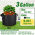 thumbnail image 2 of PHYEX 12-Pack 3 Gallon Black Grow Bags, Aeration Fabric Pots with Durable Handles, Come with 12 Pcs Plant Labels, 2 of 7