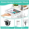 thumbnail image 3 of 3 Tier Rolling Cart with Drawer, White Multifunctional Storage Organizer for Bathroom, Kitchen, Office, 3 of 6