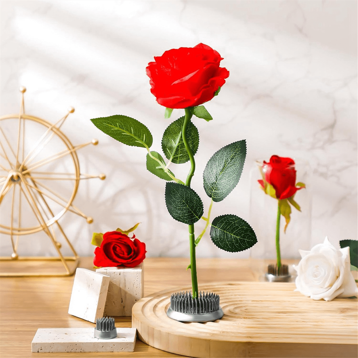 6 Pcs 3 Size Stainless Floral Frogs Kenzan Flower Holder Round Flower Arrangers Silvery Kenzan (0.9In, 1.34In, 2.36In)