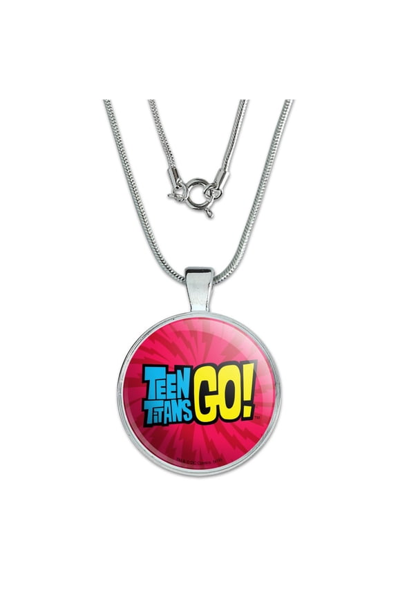 Teen Titans Go! Logo 1" Pendant with Sterling Silver Plated Chain