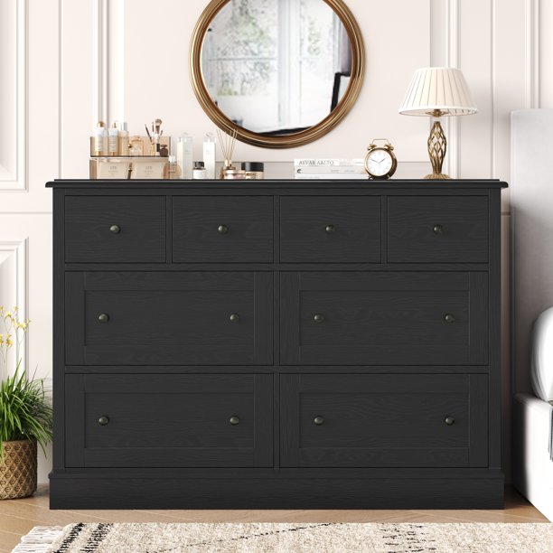 Homfa 8 Drawer Horizontal Combo Dresser for Bedroom, Modern Chest