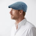 thumbnail image 2 of CLOUJI Newsboy Cap for Men Adjustable Flat Ivy Gatsby Cabbie Driving Hat Breathable Denim Cotton Golf Cap, 2 of 7