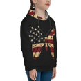 thumbnail image 3 of Xecao Patriotic USA Butterfly Art Print Youth Hoodie Sweatshirt,Boys Hoodies,Essentials Hoodie-X-Large, 3 of 6