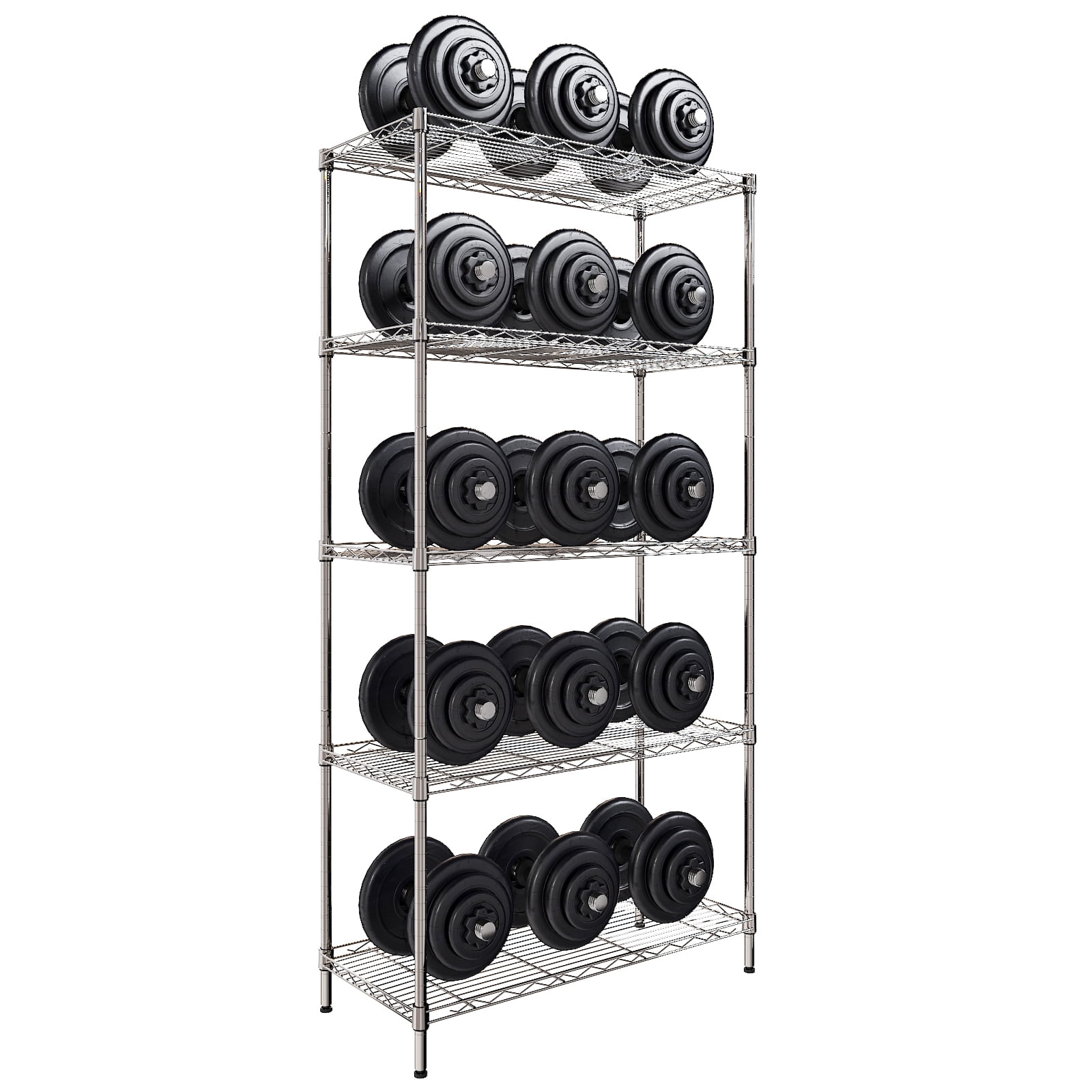 Ktaxon 5-Tier Wire Shelving Unit, Steel Storage Rack for Garage Office Kitchen Silver, 30" W x 14" D x 60" H