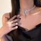 thumbnail image 5 of Collar sencillo con diamantes completos, collar con cadena de clavícula con personalidad japonesa y coreana, collar moderno, collar de moda, 5 of 6