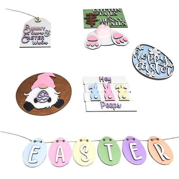 Easter Layered Tray, Easter Decoration, Family Easter Bunny Decoration Spring Decoration Easter Decorated Farmhouse Spring Layered Tray Decoration Set