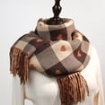 thumbnail image 4 of Curve Muse Women's Pattern Winter Warm Lattice Chunky Large Scarf-2 Pack-Pack A, 4 of 5