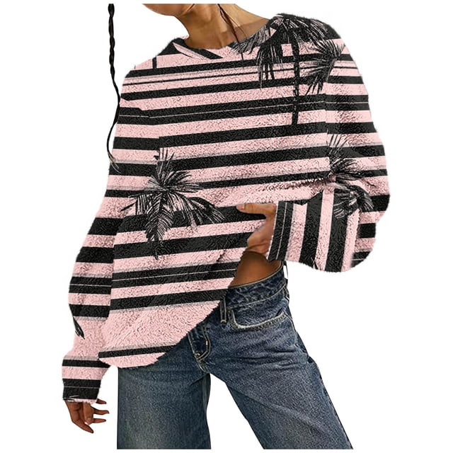 Bowake Chandails pour Femmes à Manches Longues Surdimensionnés, Chandails en Molleton Douillets, Mode Hiver, Hauts en Molleton