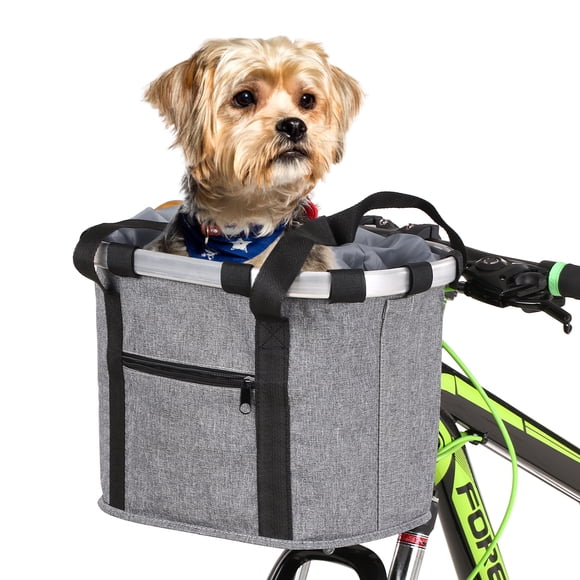 Panier Détachable pour Vélo avant Support pour Animaux de Compagnie Toile avant Sac Cadre en Alliage d'Aluminium Panier pour Animaux de Compagnie