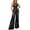 Black, variant on ZACPNCV Jumpsuits for Women's Solid Color High-Waisted Sleeveless Round Neck Off-The-Shoulder Sequin Slim Long Sequin Romper Black