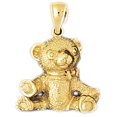 thumbnail image 1 of 14K Yellow Gold Teddy Bear Pendant - 22 mm, 1 of 3