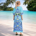 thumbnail image 6 of Miss Lavish London Kaftan Tunic One Size Cover Up Maxi Dresses Lougewear Embellished Kimono (132-Blue, One Size), 6 of 8