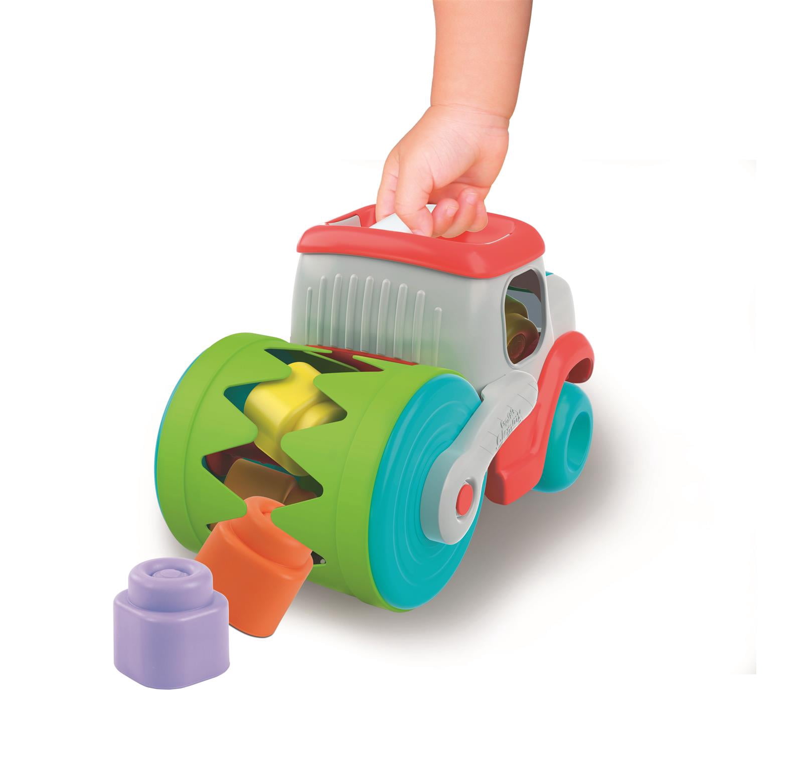 Clementoni Sensory Steamroller Brick Eater Roller with 6 Clemmy Blocks, for Toddlers 6-36 Months, 17495