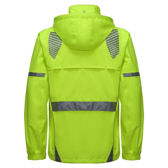 Little Donkey Andy Men's Waterproof Golf Rain Jacket Reflective Cycling Running Windbreaker-Removable Hood, Packable Yellow S
