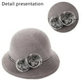 thumbnail image 3 of Bombín vintage para mujer, con flores, elegante sombrero de pescador para mujer, 3 of 5