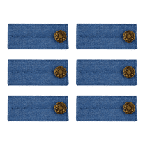 TELOLY 6Pcs Waistband Extenders,Invisible Denim Pant Extenders,One-Second On-Off Button Fabric Waist Extenders,Deep Blue