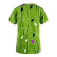 thumbnail image 4 of Rciityk Womens Scrub Tops Summer Causal Floral Printed Nursing Uniform Stretch V Neck Short Sleeve Workwear Blouse with Pockets Green L, 4 of 5