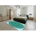 thumbnail image 5 of Ahgly Company Machine Washable Indoor Rectangle Transitional Turquoise Green Area Rugs, 5' x 8', 5 of 7