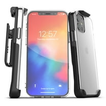 Encased Apple iPhone 12 Belt Clip Case (2020) Protective Slim Clear Back Cover with Holster