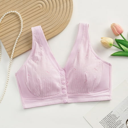 Wayzton Womens Solid Lace Lingerie Bras Plus Size Underwear Bralette Bras Comfortable Bra Save Big Pink 38