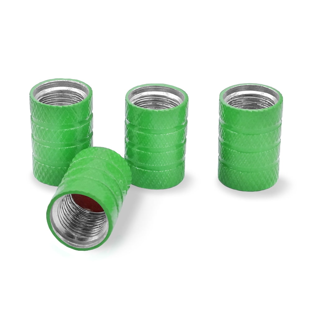 Spider Design Valve Stem Caps – Black On White, Aluminum, Fits Any Tire Rim Wheel