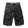 thumbnail image 3 of Pantalones cortos holgados informales de talla europea para hombre, pantalones cortos con múltiples bolsillos, 3 of 5