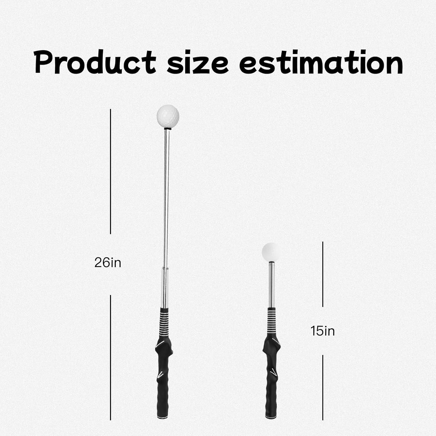 Golf Grip Trainer - Retractable Swing Training Rod with Ergonomic Golf Training Grip for Beginners & Brofessional