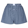 thumbnail image 4 of zbxnLI Plaid Shorts for Women Cotton Linen Lounge Shorts Elastic Waist Loose Pjs Pajama Shorts, 4 of 6