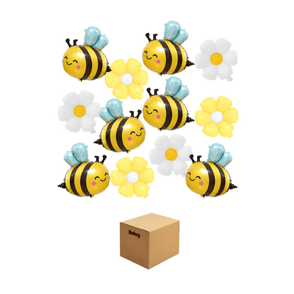Kit De Globos De Abeja De Margarita 12 Piezas  Belug Amarillo, Negro