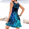 thumbnail image 4 of QIPOPIQ Robes d'Été pour Femmes 2024 Tendance Bohème à Imprimé Floral avec Goutte d'Eau, par-Dessus, Col Ras du Cou, Sans Manches, Robes de Plage, 4 of 6