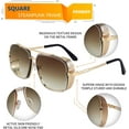 thumbnail image 6 of FEISEDY Sunglasses Mens Women Vintage Pilot Square Trendy Metal Steampunk Fishing Driving Sun Glasses B2894, 6 of 25