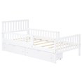 thumbnail image 7 of Twin Size Wood Platform Bed With Guardrails And Storage - White Appeal Ahead & Two Drawers, 7 of 7