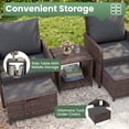 thumbnail image 2 of ELPOSUN 5-Piece Patio Furniture Set, Outdoor PE Wicker Conversation Chairs with Ottoman Underneath, Brown Ratan,Gray, 2 of 8