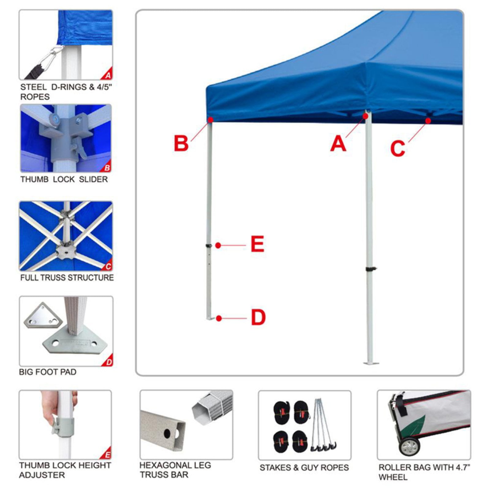 8 Colors Quictent Silvox 10x10 EZ Pop Up Canopy Party Tent Instant Gazebo Waterproof with 4 Sides & Roller Bag Black 