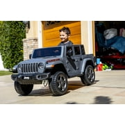 Jeep Gladiator Rubicon 12V Battery Powered Ride on, 2 Seater, Children Ages 3-5, Max Spped 5 MPH, Gray
