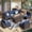 Blue, variant on Gaildon 7 Piece Patio Furniture Set with Fire Pit Table, All Weather Outdoor Sectional PE Rattan, Patio Conversation Sets with Cushions for Garden Lawn Balcony Porch Deck, Grey