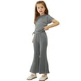 thumbnail image 6 of Cethrio Kids Girls Outfit Sets, Cotton Summer Casual T-shirts and Flare Pants Sets Gray Size 4-5T, 6 of 8