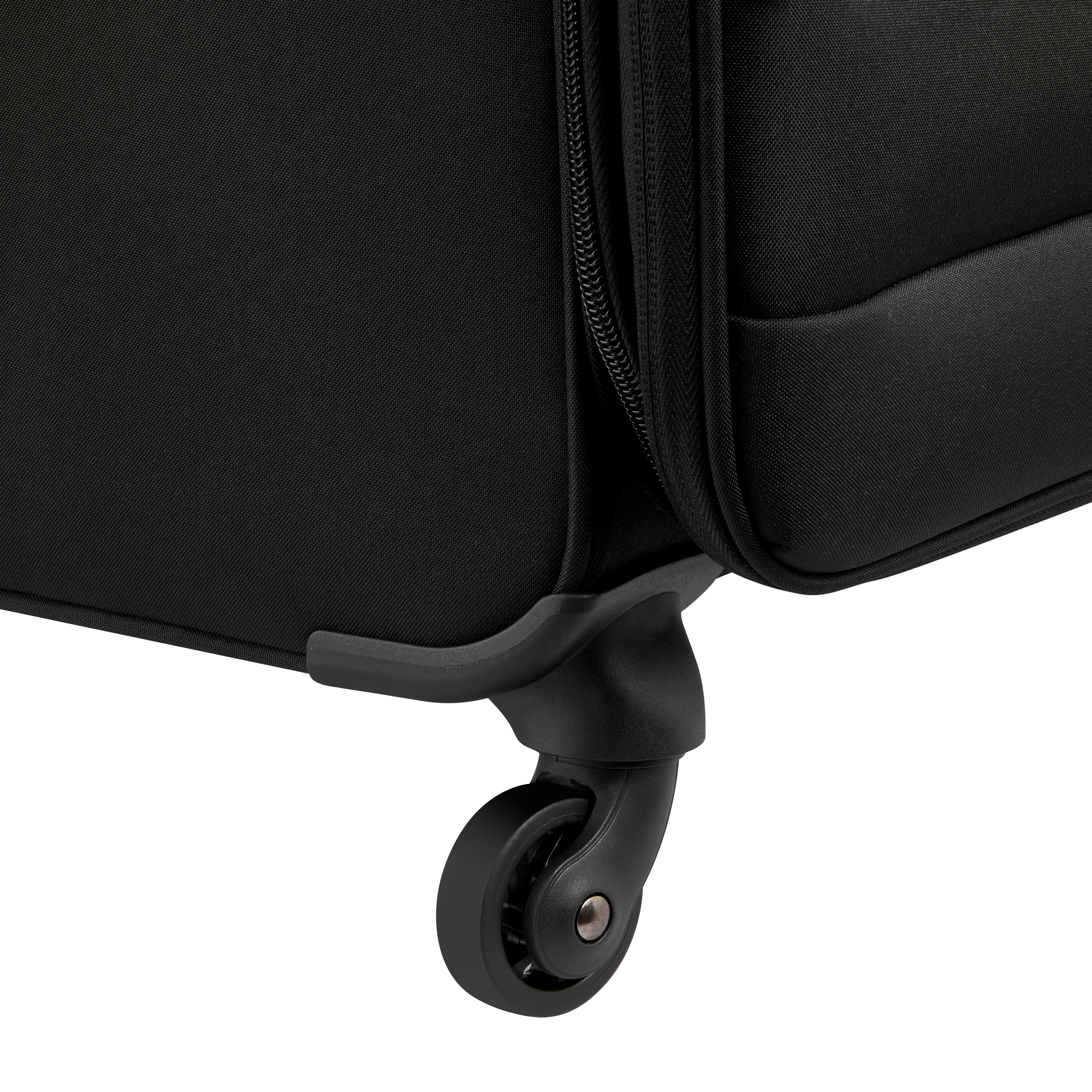 United Colors of Benetton and Delsey Paris 27 Inch Black Large Checked Ribbed Softside Expandable Spinner Luggage