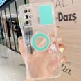 thumbnail image 1 of TopSave Colorful Sliding Window Camera Lens Protective Clear TPU Phone Case w/ Ring Holder Stand Cover For Samsung Galaxy A12, Teal, 1 of 1