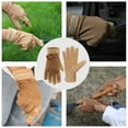 thumbnail image 3 of HANDLANDY Womens Leather Work Gloves, Cowhide Gardening Gloves Utility Work Gloves, Small, 3 of 6