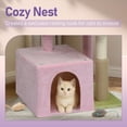 thumbnail image 5 of IVV Modern Cat Tree, 26.7"H Multi-Tier Cat Activity Tower with Scratch Pad, Condo, Perch Bed and Cat Tease Ball for Kittens and Small Indoor Cats (Pink & Green), 5 of 9