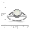 thumbnail image 5 of 925 Sterling Silver Rhodium-plated Diam. & Created Opal Ring Size: 10; for Adults and Teens; for Women and Men, 5 of 5