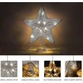 thumbnail image 5 of Sombrero de copa para árbol de Navidad Luces LED navideñas Decoración para árbol de Navidad, Decoración de estrella en la copa del árbol de Navidad, Decoración navideña de estrella de cinco puntas, 5 of 5