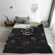 thumbnail image 5 of Balery Vintage Winged Rose Skull Manta de Felpa Suave y Acogedora – Cobija de Franela Aterciopelada para Cama, Lavable y Cálida para Sofá, Mascotas, Transpirable-80"x60", 5 of 7