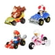 thumbnail image 2 of Vehículo de Juguete Hot Wheels Paquete de 4 con Princesa Peach, Mario, Toad y Donkey Kong, 2 of 4