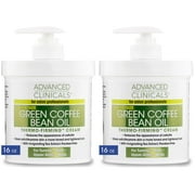 Advanced Clinicals Green Coffee .. Bean Oil Thermo-firming Cream .. (Two - 16oz)